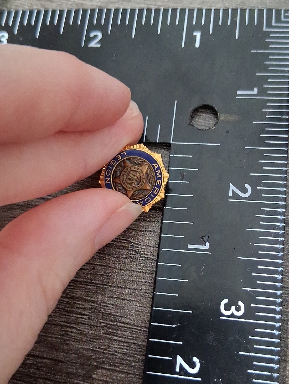 American Legion Blue and Gold Tone Enamel Lapel Pin B469 - Picture 3 of 3